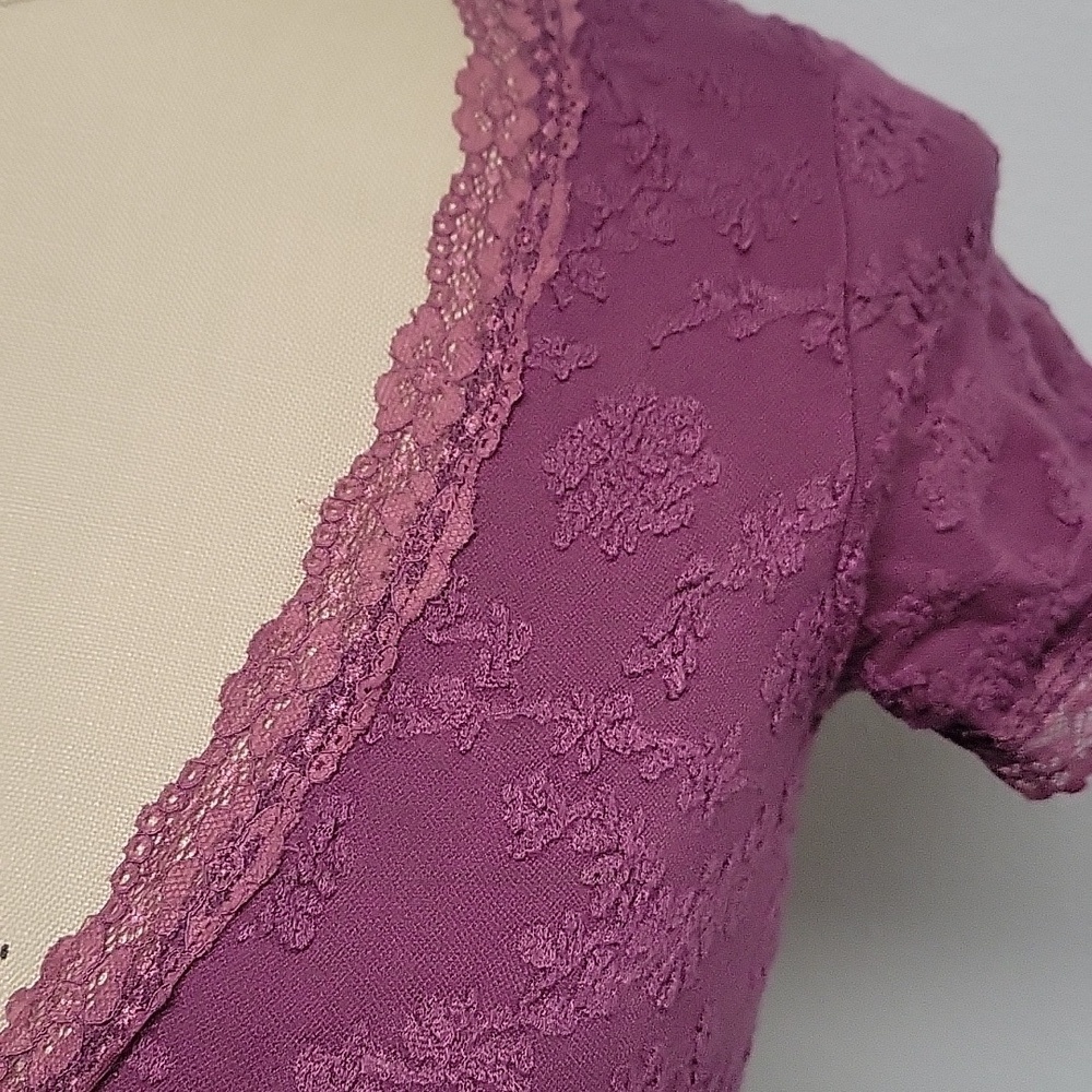 Urban Outfitters Mauve Lace Crop Top - Picture 2 of 3